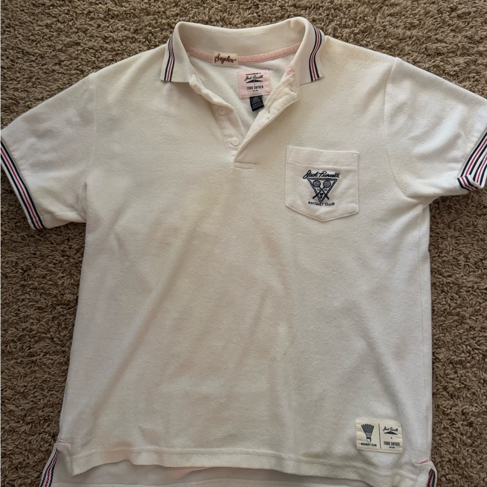 Vintage Cream Polo Shirt Todd Snyder collab with converse